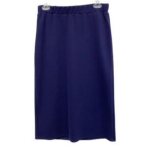 MOD LAND Elegant Navy Blue Pencil Skirt for Women Modest classic Size Medium